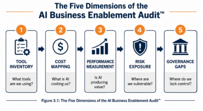 Figure 3.1   Five Core Dimensions Tool Inventory, Cost Mapping, Performance Measurement, Risk Exposure, And Governance Gaps