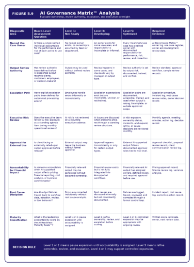 Figure 5.9   AI Governance Matrix Analysis
